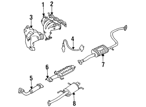 1995 Kia Sephia Powertrain Control Insulator Assembly-Exhaust Diagram for 0B67K13390B