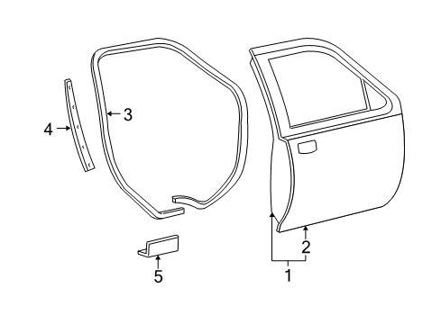 2005 Ford Explorer Sport Trac Rear Door Lower Seal Diagram for 1L5Z-3525324-AA