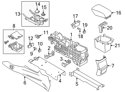 2013 Ford Police Interceptor Utility Console Rear Plate Diagram for DB5Z-78047A18-BB