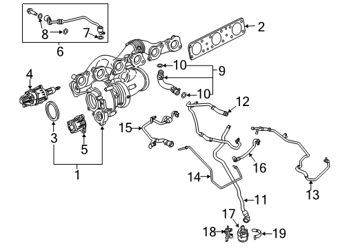 2020 BMW M760i xDrive Turbocharger Exhaust Manifold Seal Diagram for 11628623442