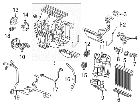 2016 Acura TLX Switches & Sensors Cover Heater Core Diagram for 79021-TZ3-A41