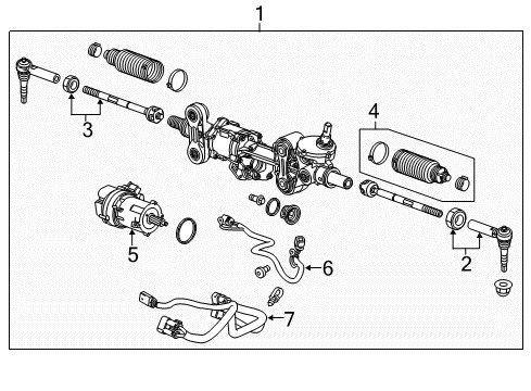 2018 Cadillac Escalade Steering Column & Wheel, Steering Gear & Linkage Gear Assembly Diagram for 84722752