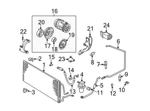 2003 Chevrolet Impala A/C Condenser, Compressor & Lines Insulator-A/C Condenser Diagram for 10419170