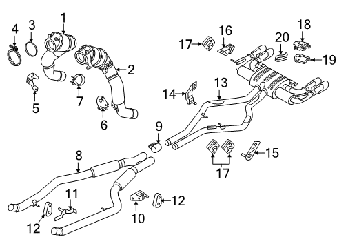 2019 BMW X6 Exhaust Components Tailpipe Trim, Chrome Diagram for 18302349679