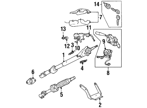 2002 Honda Passport Switches Shaft Steering, 2Nd Diagram for 8-97124-924-2