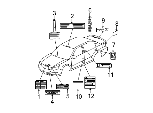 2007 Saturn Aura Information Labels Air Bag Label Diagram for 15267993