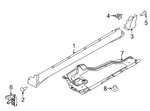 2011 Ford Edge Exterior Trim - Pillars, Rocker & Floor Molding Extension Diagram for 7T4Z-7810176-AA