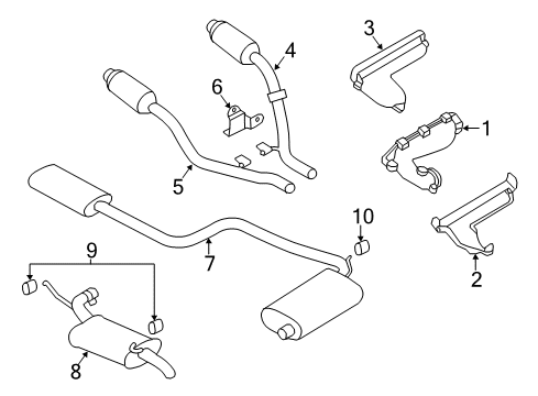 2003 Chrysler 300M Exhaust Components Resonator-Exhaust Diagram for 4581362AF