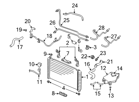 2005 Chevrolet Venture Radiator & Components Hose Diagram for 15792688