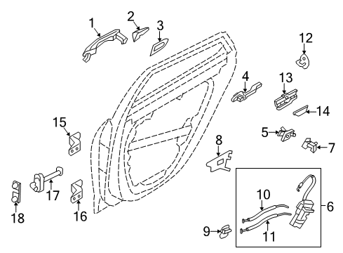 2016 Hyundai Azera Rear Door Motor Assembly-Power Window Regulator Rear, RH Diagram for 83460-3V000