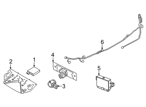 2021 Nissan Rogue Electrical Components - Rear Bumper Sensor Assy-Distance Diagram for 28437-00Q0C