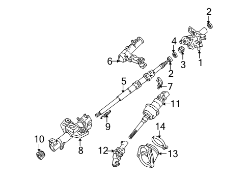 2001 Lexus IS300 Shaft & Internal Components Tube Sub-Assy, Steering Column Diagram for 45205-33120