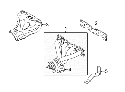 2014 Hyundai Sonata Exhaust Manifold Exhaust Manifold Assembly Diagram for 285112G710