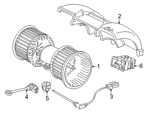 1997 BMW 740i Blower Motor & Fan Rear Blower Diagram for 64118363529