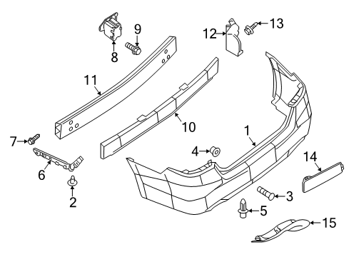 2017 Nissan Sentra Rear Bumper Finisher-Rear Bumper, Center Diagram for 85070-3YU0A