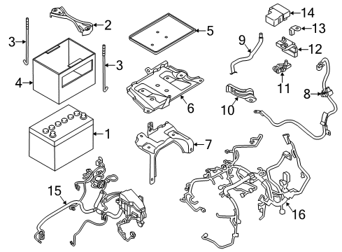 2010 Nissan Murano Battery Holder-Fusible Link Diagram for 24380-JA00A