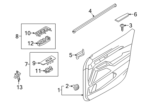 2020 Kia Telluride Front Door Switch Assembly-Ims Cont Diagram for 93250S9000
