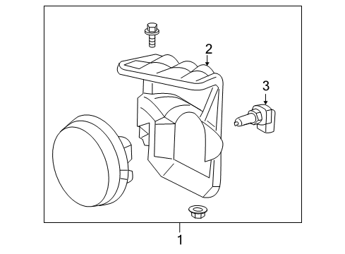 2003 GMC Sierra 2500 HD Bulbs Fog Lamp Assembly Diagram for 15190985