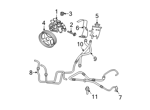 2004 Ford Expedition P/S Pump & Hoses, Steering Gear & Linkage Pressure Hose Diagram for 3L1Z-3A719-AA