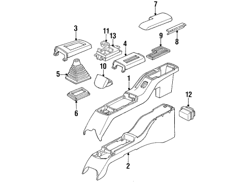 1990 Chevrolet Corsica Full Console Console Asm-Front Floor Upper *Sapphire V/D Diagram for 10075979