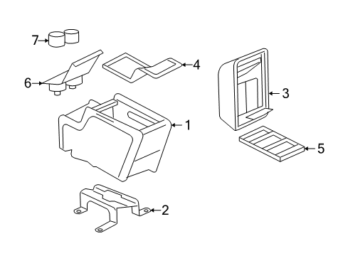 2005 Lincoln Aviator Rear Console Console Panel Diagram for 5C5Z-78045A36-AAA