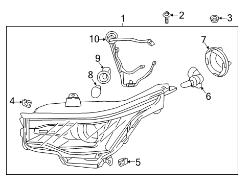 2019 GMC Acadia Combination Lamps Headlamp Assembly Diagram for 84710271