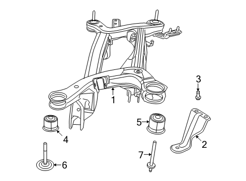 2009 Dodge Journey Rear Suspension Components, Lower Control Arm, Stabilizer Bar Bolt-HEXAGON Head Diagram for 6509048AA