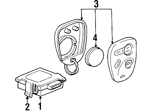1998 Pontiac Bonneville Keyless Entry Components Module Diagram for 25666345