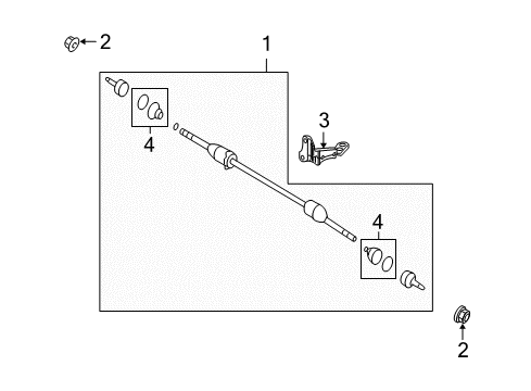 2009 Mercury Sable Drive Axles - Front Axle Assembly Diagram for CA5Z-3B436-C