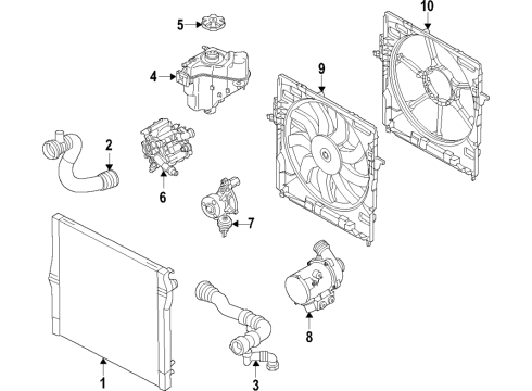 2019 BMW 330i xDrive Intercooler Fan Housing Diagram for 17428625441