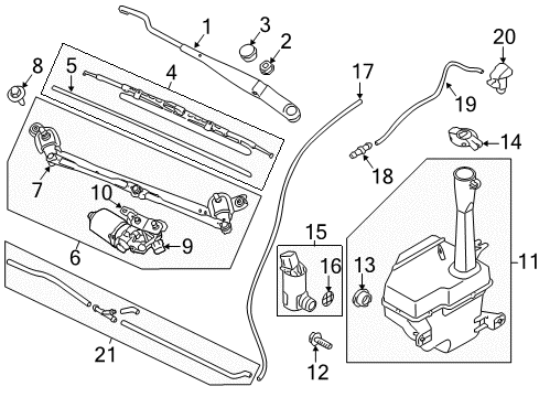 2013 Kia Forte Wiper & Washer Components 12" WIPER Blade Diagram for 00009ADU12KA