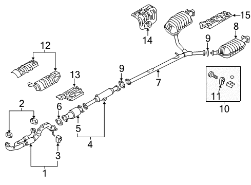 2014 Hyundai Azera Exhaust Components Protector-Heat Rear, LH Diagram for 287953R100