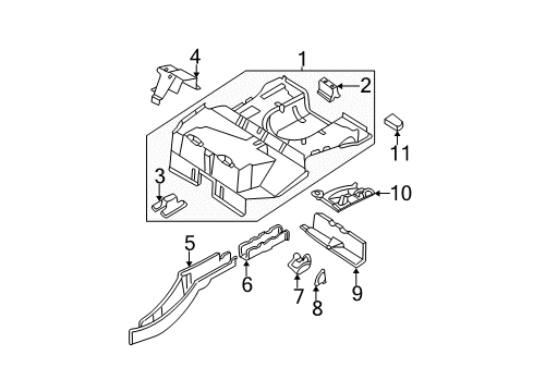 2007 Ford Focus Rear Body - Floor & Rails Rear Rail Bracket Diagram for 8S4Z-5K909-A