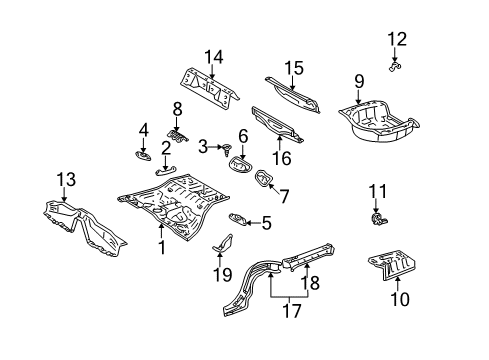 1998 Lexus GS400 Rear Body - Floor & Rails Pan, Rear Floor Diagram for 58311-30903