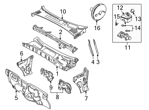 2000 Saturn LS Components On Dash Panel, Cowl Snsr, Brake Fluid Level Diagram for 21010590