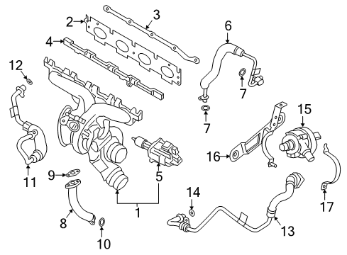 2018 BMW 530e Turbocharger ELECTRIC WATER PUMP Diagram for 64116834917