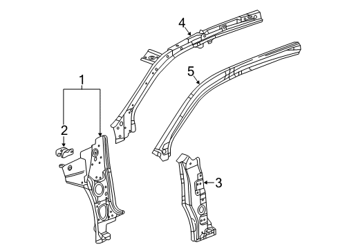 2018 Buick Envision Hinge Pillar Hinge Pillar Reinforcement Diagram for 22843855