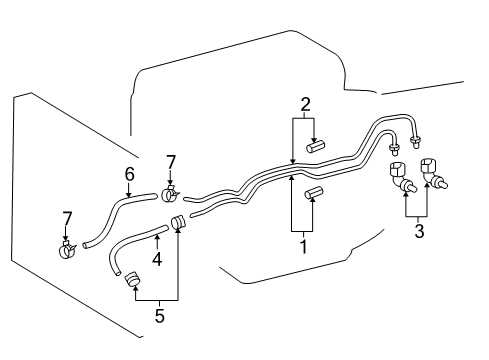 2013 Lexus LS460 Trans Oil Cooler Tube, Oil Cooler Inlet, NO.1 Diagram for 32921-50070