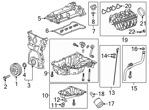 2020 Chevrolet Spark Engine Parts, Mounts, Cylinder Head & Valves, Camshaft & Timing, Oil Pan, Oil Pump, Crankshaft & Bearings, Pistons, Rings & Bearings, Variable Valve Timing Filler Cap Diagram for 12694539