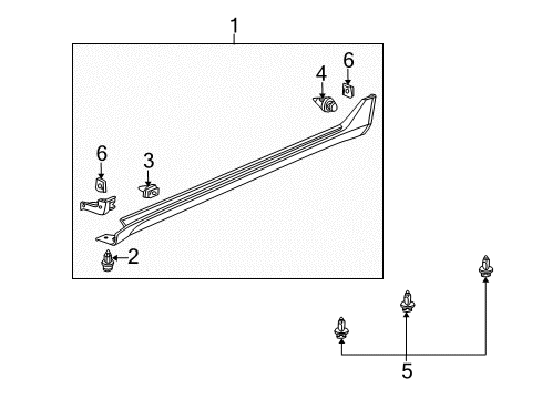 2009 Acura TL Exterior Trim - Pillars, Rocker & Floor Garnish Assembly, Driver Side Sill (Crystal Black Pearl) Diagram for 71850-TK4-A00ZD
