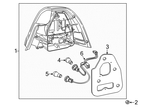 2015 Chevrolet Caprice Tail Lamps Socket & Wire Diagram for 92252268