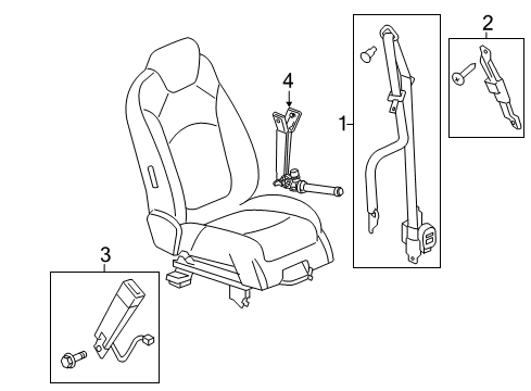 2013 Chevrolet Traverse Seat Belt Pretensioner Diagram for 19329400