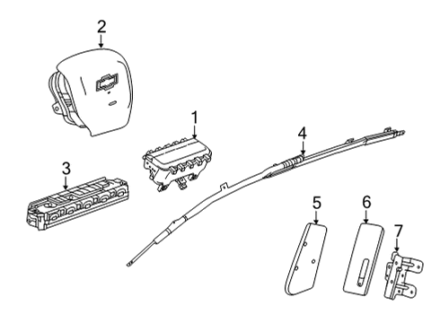 2022 Chevrolet Trailblazer Air Bag Components Driver Air Bag Diagram for 60004197