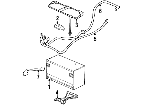 1997 Oldsmobile Aurora Battery Cable Asm, Battery Positive(134"Long) Diagram for 12157068