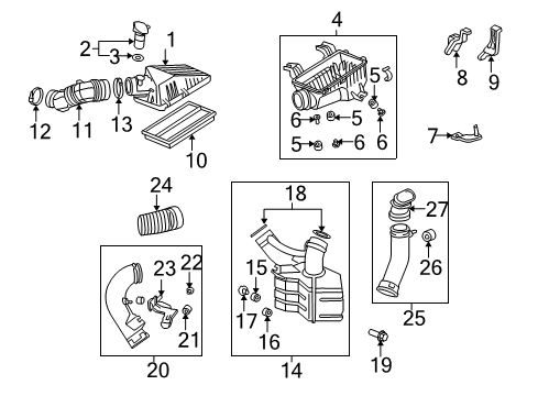 2011 Honda Civic Powertrain Control Tube Assembly B, Air Inlet Diagram for 17252-RRB-A00