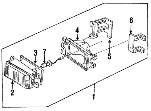 1991 Honda Prelude Fog Lamps Foglight Unit, Driver Side Diagram for 33951-SF1-A11
