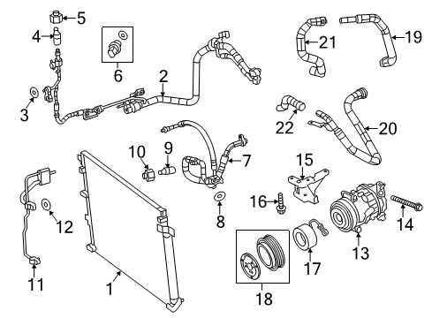 2014 Jeep Cherokee A/C Condenser, Compressor & Lines Line-A/C CONDENSER Diagram for 68194991AD