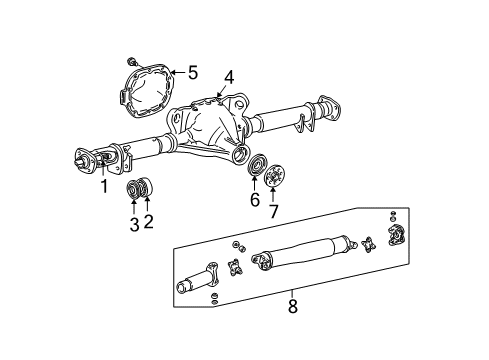 2004 Lincoln Town Car Axle Housing - Rear Axle Shaft Diagram for 6W1Z-4234-B