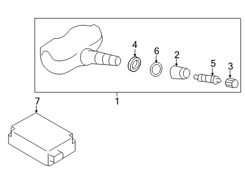 2018 Toyota 86 Tire Pressure Monitoring TPMS Sensor Nut Diagram for SU003-02897