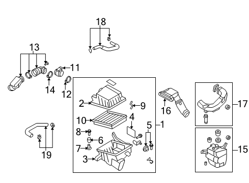 2008 Kia Rondo Powertrain Control Hose Assembly-Air Intake Diagram for 281301D100